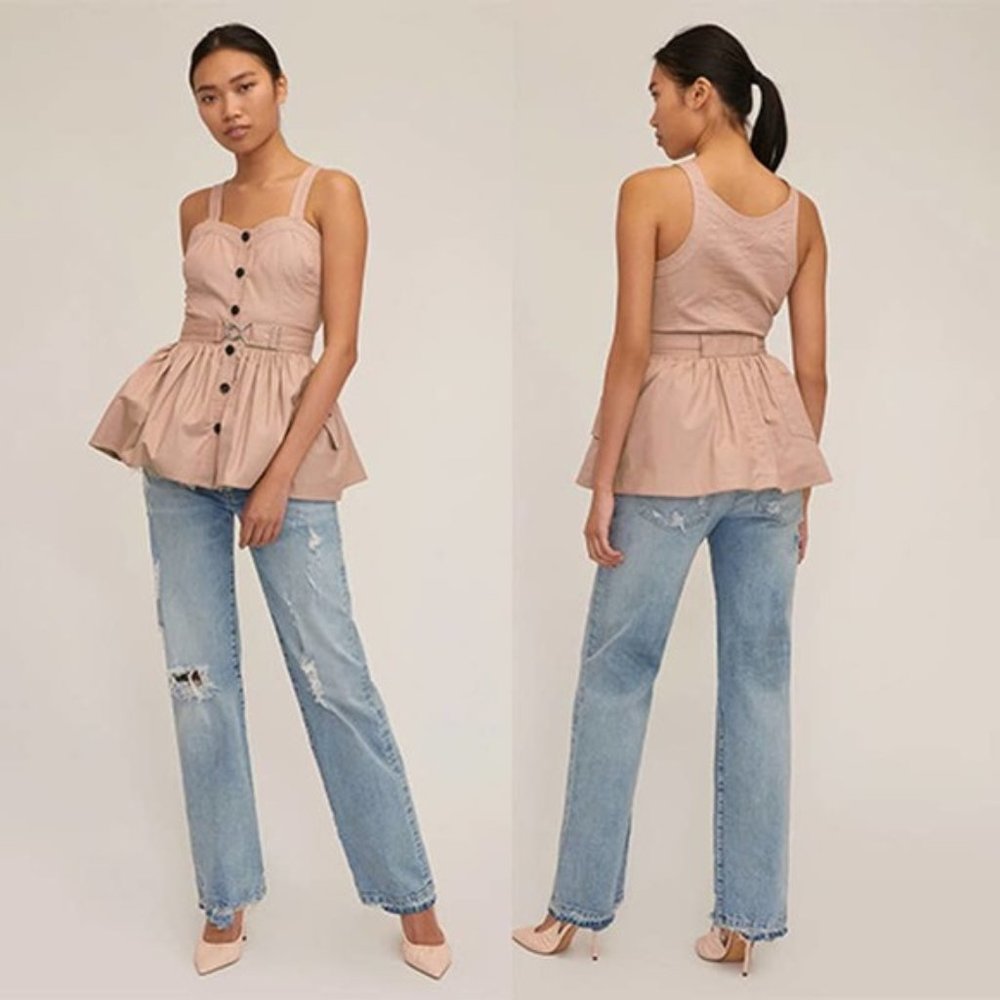 Marissa Webb Brielle Canvas and Tulle Seamed Trench Vest Women's Size: Small NWT